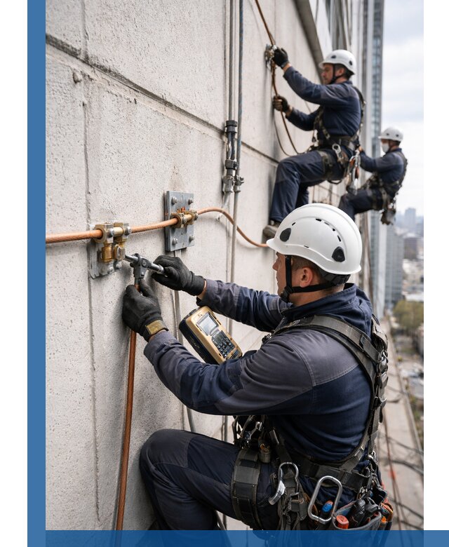 Монтаж системы заземления здания и молниезащиты в Новокузнецке