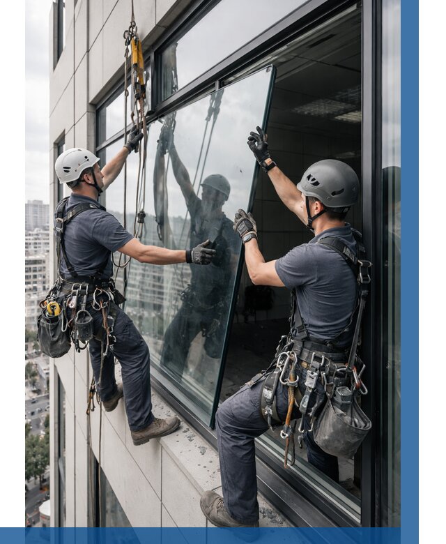 Замена стеклопакетов на высоте в Новокузнецке от 5651 р. | ВЫСОТНИК-Нвк