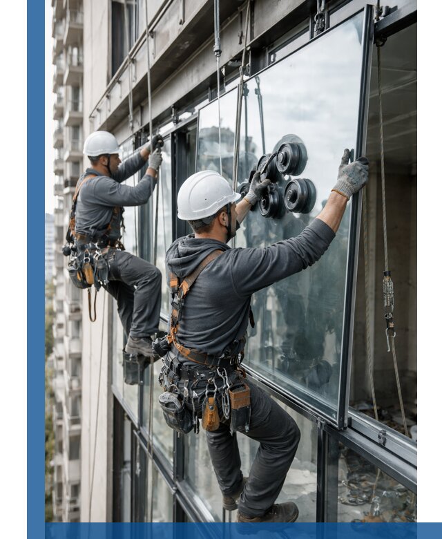 Витражное остекление фасадов и лоджий в Новокузнецке под ключ