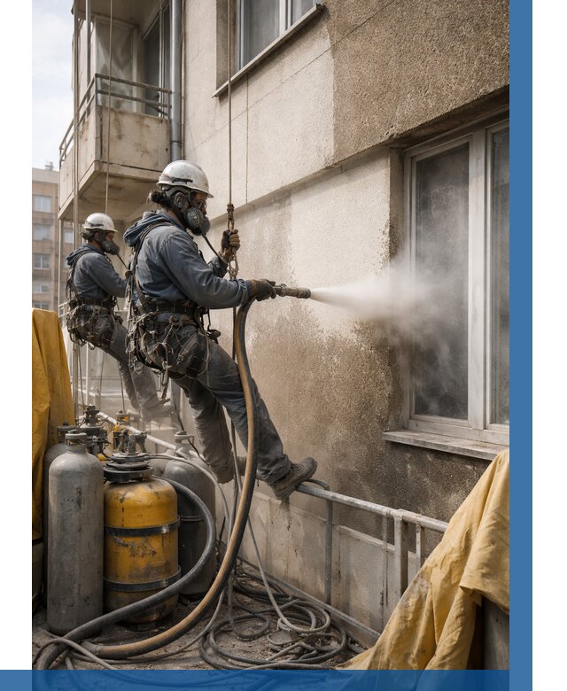 Пескоструйная очистка фасада в Новокузнецке от 668 р. | ВЫСОТНИК-Нвк