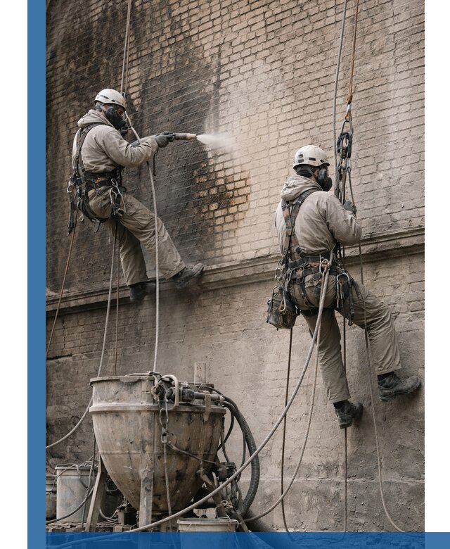 Пескоструйная очистка фасадов в Новокузнецке профессионально