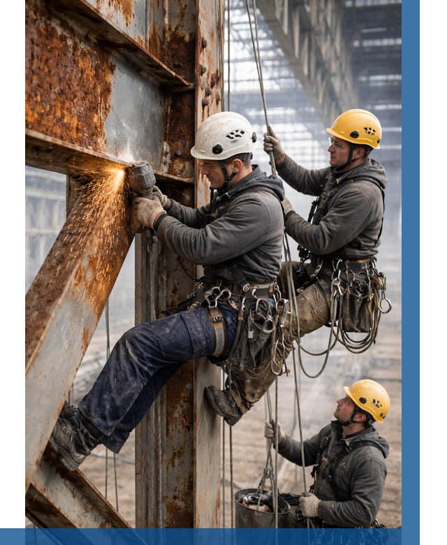 Зачистка металла от ржавчины в Новокузнецке от 360 р. | ВЫСОТНИК-Нвк