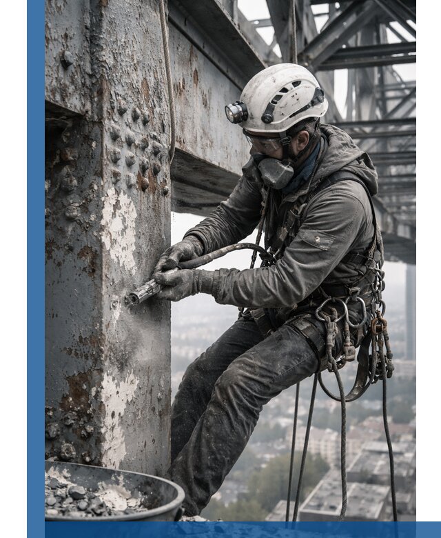 Удаление старой краски с металлических конструкций в Новокузнецке