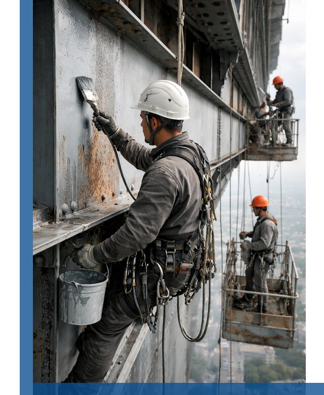 Покраска металлоконструкций на высоте в Новокузнецке профессионально