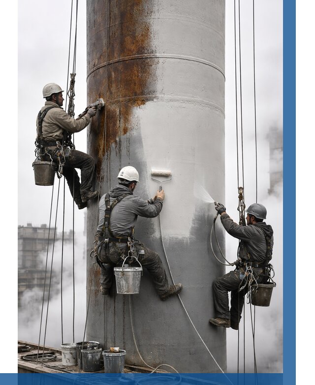 Покраска дымовых труб в Новокузнецке от 8733 р. | ВЫСОТНИК-Нвк