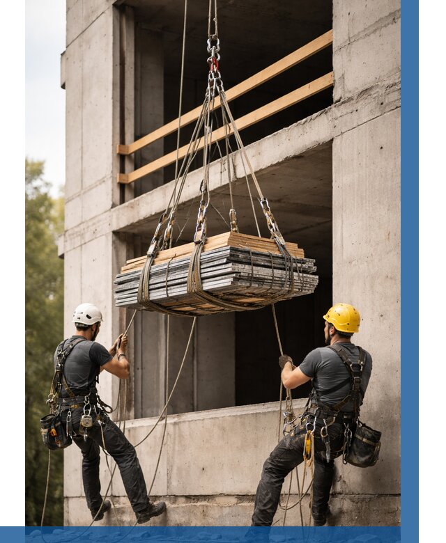 Подъем материала на этаж веревками в Новокузнецке от 1541 р. | ВЫСОТНИК-Нвк