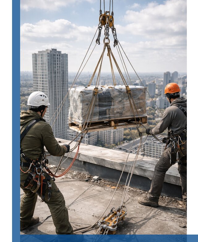 Подъем и монтаж крупногабаритных грузов на крышу в Новокузнецке