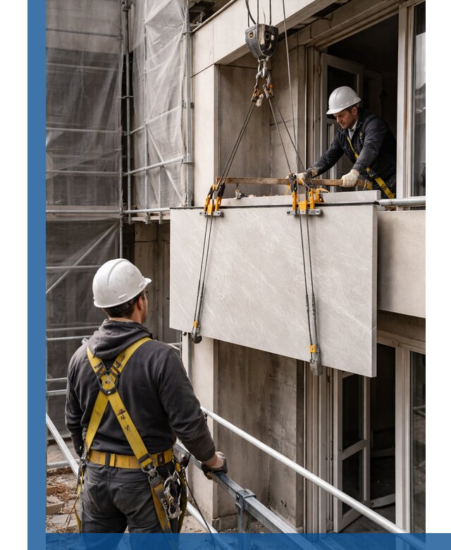 Подъем керамогранита на этаж в Новокузнецке грузчиками и техникой