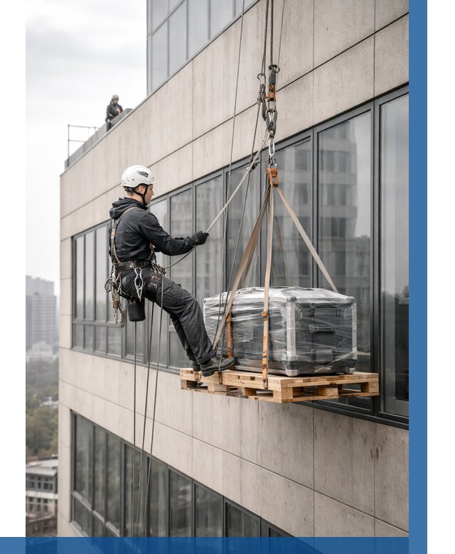 Спуск груза по фасаду в Новокузнецке от 3596 р. | ВЫСОТНИК-Нвк