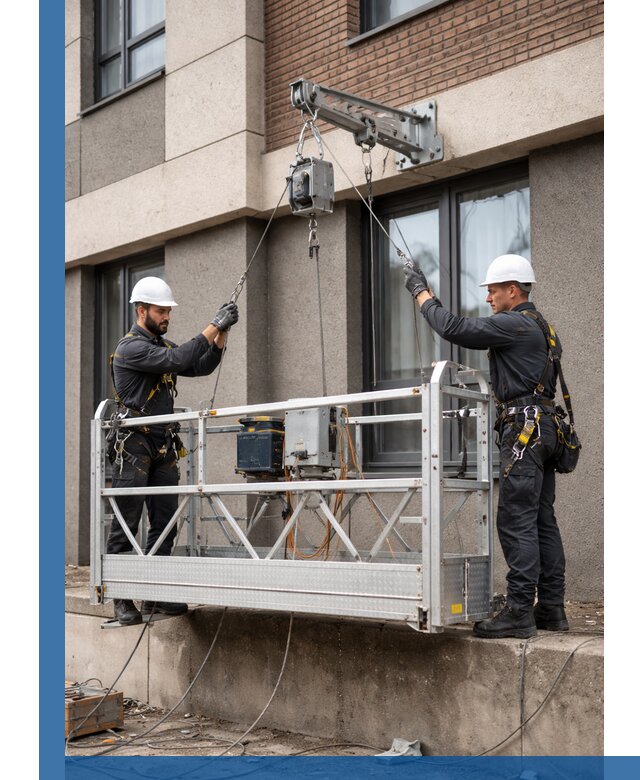 Монтаж и подъем фасадной люльки в Новокузнецке с гарантией безопасности