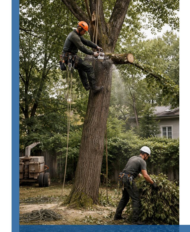 Кронирование деревьев в Новокузнецке, безопасная высотная обрезка