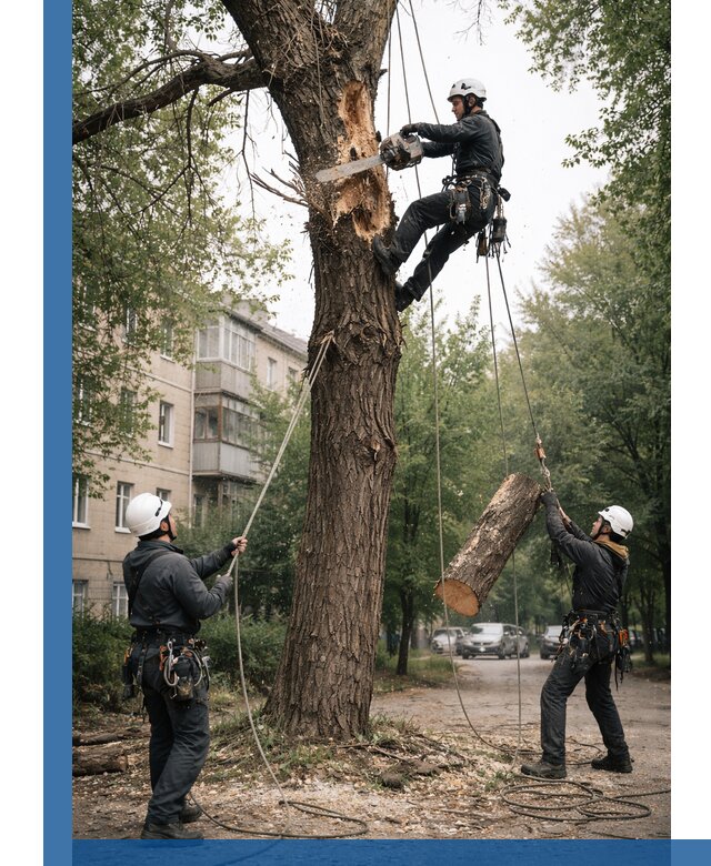 Срочное удаление аварийных деревьев в Новокузнецке с гарантией безопасности