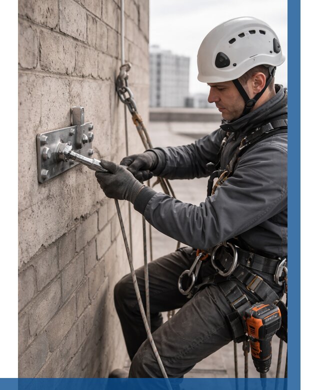 Установка анкерных точек в Новокузнецке от 3596 р. | ВЫСОТНИК-Нвк