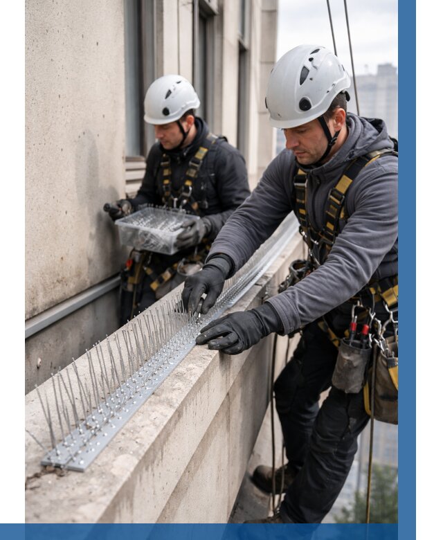 Установка шипов от птиц в Новокузнецке от 873 р. | ВЫСОТНИК-Нвк